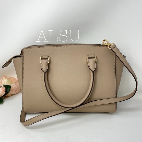 Michael Kors Selma Medium Top ZIP Satchel Truffle - Picture 2 of 8